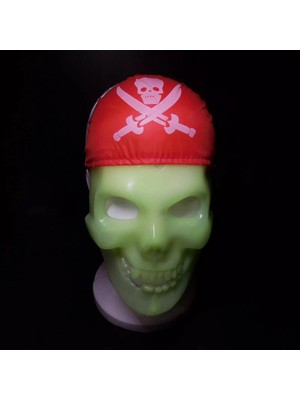 Aesco Mey Ithalat® Karanlıkta Parlayan Fosforlu Korsan Kafatası Maskesi