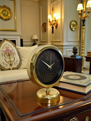 Aesco Mey Ithalat® Elite Black Gold 25 x 20 cm Metal Masa Saati