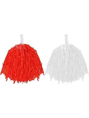 Aesco Mey Ithalat® 1 Çift Kırmızı Beyaz Renklerde 23 Nisan Gösteri Ponponu