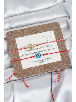 Aesco Mey Ithalat® Marteniçka Bileklik 2'li Yonca ve Nazarlı Model