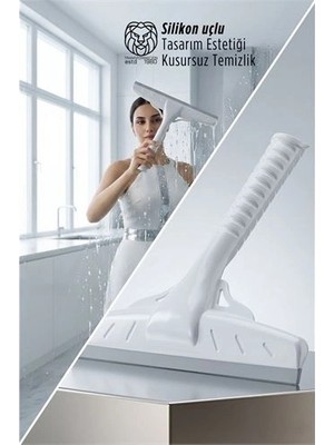 Aesco Mey Ithalat® 22 cm Silikon Uçlu Profesyonel Cam Çekçek - Tasarım Estetiği ve Kusursuz Temizlik 422198