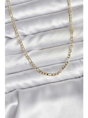 Aesco Mey Ithalat® 14K Gold Renk Kaplama Kuşgözü Zincir Model Pirinç cm Kadın Kolye