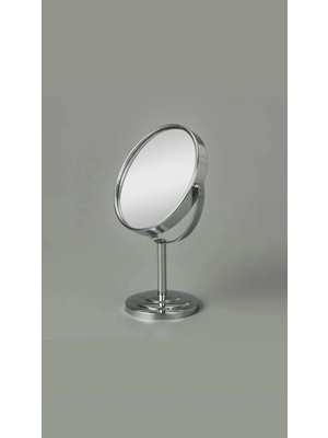 Aesco Mey Ithalat® Masaüstü Ayaklı 360° Dönebilen Ev, Ofis, Işyeri, Seyahat Için Mini Krom Büyüteçli Ayna 21X15