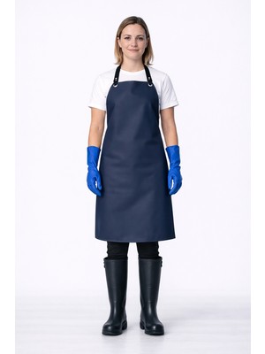 Bekiz Aşçı Kepi Üreticisi Bekiz Suni Deri Su Geçirmez Önlük Bulaşık Kasap Mermerci Endüstriyel Kullanım İçin Lacivert