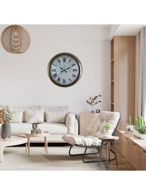 Aesco Mey Ithalat® Antique World 40 cm Eskitme Metal Duvar Saati