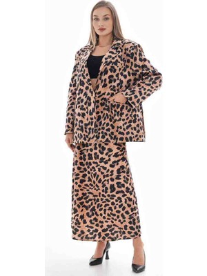 Loveme Leopar Desenli Blazer Ceket