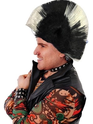Aesco Mey Ithalat® Mohican Mohawk Punk Peruk - 70 Li 80 Li Yıllar Peruk Model 5