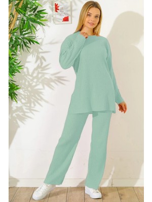 Fitilli Interlok Kumaş Rahat Kalıp Ev Giyim Takımı