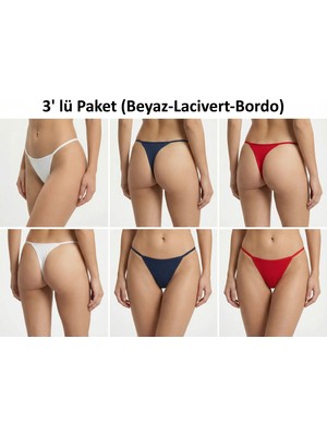 Calma String 3 Renk Pamuklu (Beyaz -Lacivert-Bordo)