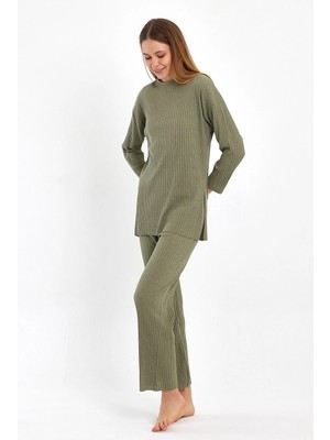 Fitilli Interlok Kumaş Rahat Kalıp Ev Giyim Takımı