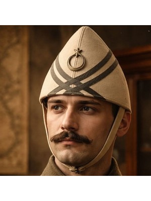 Pandoli Çanakkale Askeri Enveriye Başlığı Şapkası Kumaş Yetişkin Gösteri