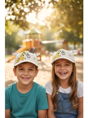 Aware Time Kitti 5-8 Yaş Unisex Bebek & Çocuk Aksesuarlı Yazlık Şapka