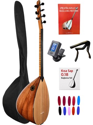 İstanbul Müzik Kısa Sap Maun Gövde Kaliteli Gürgen Sap Saz El Yapımı Bağlama Seti