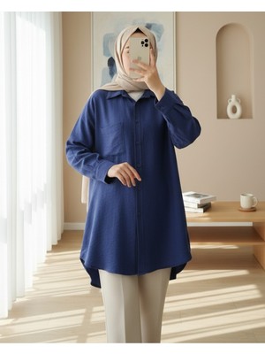 Modamorfo Tek Cepli Düğmeli Keten Gömlek -Laci