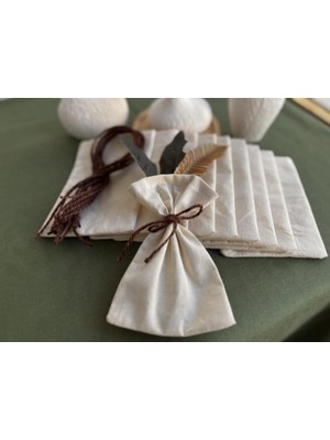 Nurgita Home Natural Keten Çok Amaçlı Bez Kese 9X12 Lavanta Kesesi - Hediye Kesesi - Takı Kesesi (10 Adet)