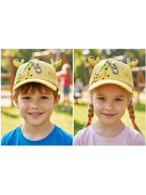 Aware Time Kitti 5-8 Yaş Unisex Bebek & Çocuk Aksesuarlı Yazlık Şapka