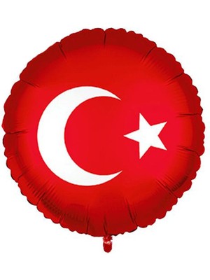 Pandoli Türk Bayrağı Renklerinde Ay Yıldızlı Folyo Balon 45 cm 1 Adet Gösteri