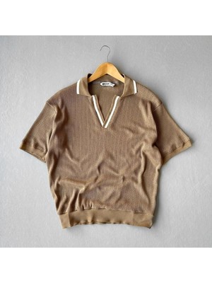 Lovely Store Polo Yaka Örme Triko T-Shirt