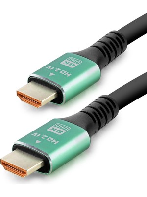Skygo Fiber Optik HDMI 2.1 Kablo 8k UHD 60 Hz Od 8.0 mm 3 M - Siyah Yeşil HDX2045
