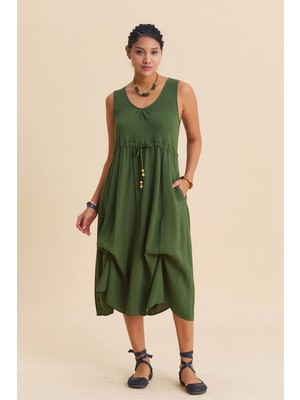 Los Banditos Kayık Yaka Büzgü Detaylı Günlük Elbise