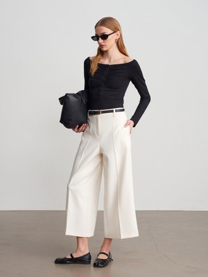 Dilvin 72644 Kemerli Culotte Pantolon-Ekru
