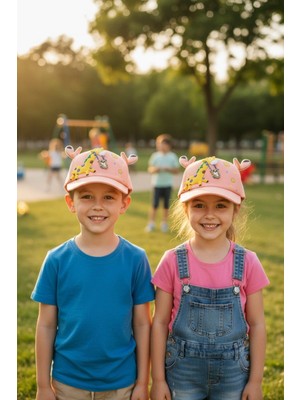 Aware Time Kitti 5-8 Yaş Unisex Bebek & Çocuk Aksesuarlı Yazlık Şapka