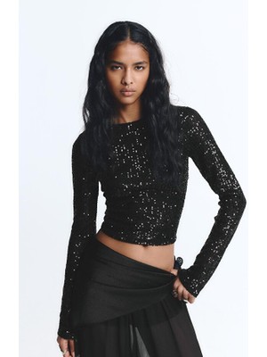 Allbucks Pull&bear Pullu Uzun Kollu Top Bluz ABPNB3818