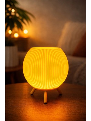 NK3D Minimal Dekoratif Tripod Masa Lambası Modern Gece Lambası Sıcak Ortam Aydınlatma