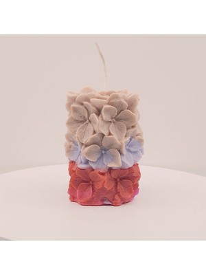 tp Sümbül Kokulu %100 Soya Wax El Yapımı Dekoratif Silindir Çiçek Model 3 Parça Mum