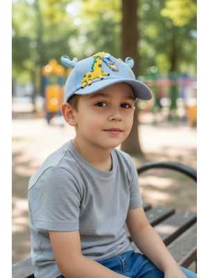 Aware Time Kitti 5-8 Yaş Unisex Bebek & Çocuk Aksesuarlı Yazlık Şapka