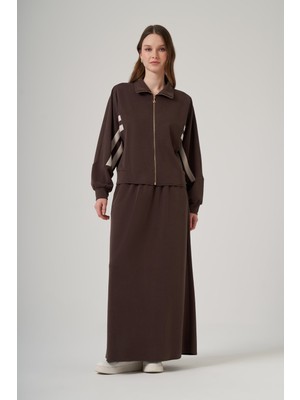 Nuss 1096 Kolları Çift Band Detaylı Ceket Etek Takım