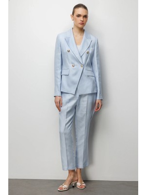 Ekol Süs Metal Düğmeli Dar Paça Pantolon  1032