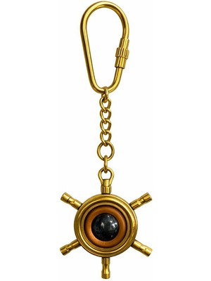 Masa Dostu Klasik Pirinç Dümen Tasarım Anahtarlık