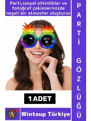 Wintoup #partigözlüğü Unisex Eğlenceli Doğum Günü Balo Fotoğraf Çekimi Plaj Canlı Renk Çok Şık Parti Gözlüğü