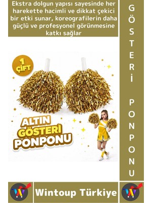Wintoup #ponpon Hafif Esnek Okul Yıl Sonu Gösteri Etkinlik Tören Spor Dans Şık Ekstra Dolgun Ponpon 1 Çift