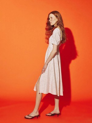 Lc Waikiki Yeni Sezon Kare Yaka Puantiyeli Elbise