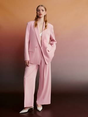 Dilvin 72646 Kemerli Palazzo Pantolon-Pembe