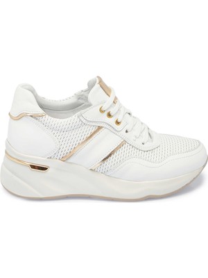 Tergan Beyaz Hakiki Deri Kadın Sneaker - K25I1AY67944-B64