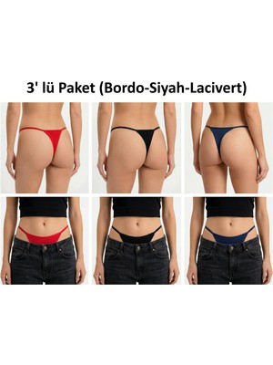 Calma String 3 Renk Pamuklu (Bordo -Siyah-Lacivert)