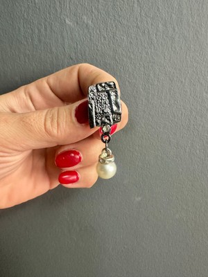 Gönülden Tasarım Taş Desenli Inci Boncuklu Kadın Broş Yaka Iğnesi 2 cm