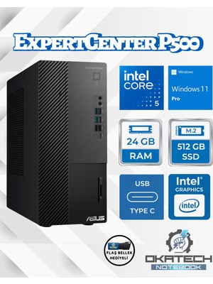Asus Expertcenter P500MV-C52108512B0D Core 5-210H 24GB Ram Ddr5 512GB SSD WİN11PRO Masaüstü Bilgisayar+Usb Bellek P500MVC524512W07