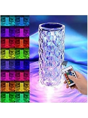 Ethab Ticaret Kristal Elmas Masa Lambası 16 Renk USB Şarjlı Dokunmatik (4457)