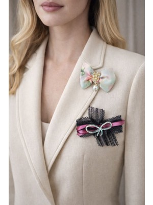 Gönülden Tasarım 2 Li Tasarım Broş Yaka Giyim Aksesuarı