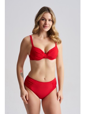 AQUAVİVA Aquaviva Kadın Nadia Kaplı Balenli Bikini Takımı Kırmızı Ince Fitilli