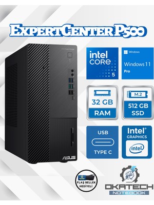 Asus Expertcenter P500MV-C52108512B0D Core 5-210H 32GB Ram Ddr5 512GB SSD WİN11PRO Masaüstü Bilgisayar+Usb Bellek P50MVC532512W10