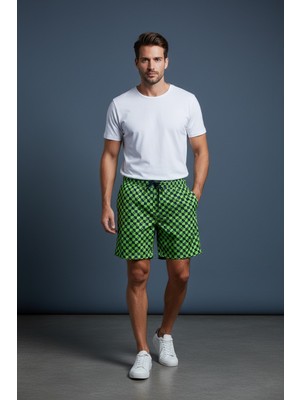Piyera Erkek Deniz Şortu Desenli Hızlı Kuruyan Lastikli Bel Bağcıklı Yazlık Plaj ŞORTU-6020
