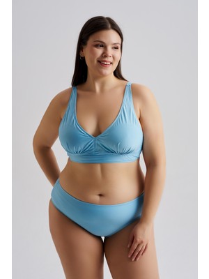 AQUAVİVA Aquaviva Kadın Büyük Beden Valeria Toparlayıcı Bikini Takımı Açık Mavi