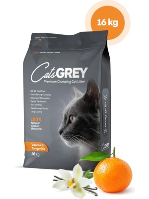 Cats Grey Vanilya & Mandalina Kokulu Topaklanan Kedi Kumu 16KG