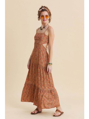 Los Banditos Ince Askılı Sırt Dekolteli Günlük Elbise