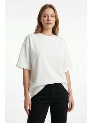 Rays Ekru Bisiklet Yaka Kısa Kol Tişört 6109